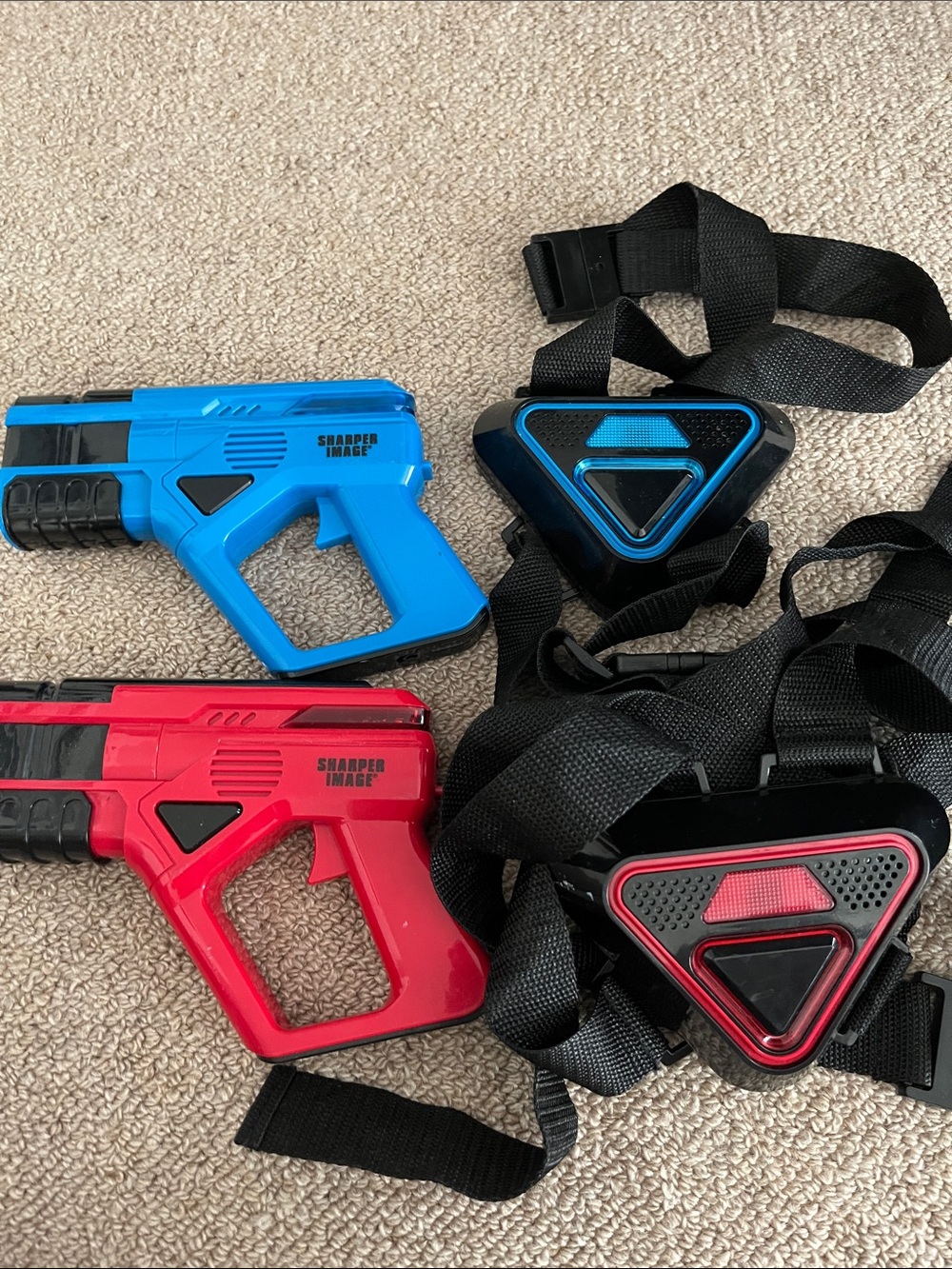 Sharper Image Red and Blue Electronic Laser Tag Blaster Set